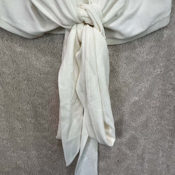 NWT Modern Citizen Jude White Wrap Knit S. Sleeve Top Sz XL Stretchy Front Tie - Picture 7 of 16